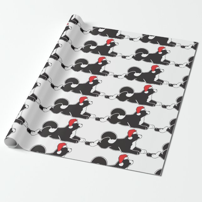 MARS Akita Christmas Wrapping Paper (Unrolled)