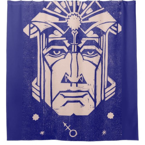 Mars Ares God of War Greek Mythology Blue Shower Curtain
