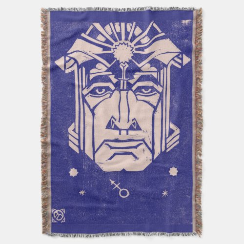 Mars Ares God of War Greek Mythology Blue Throw Blanket