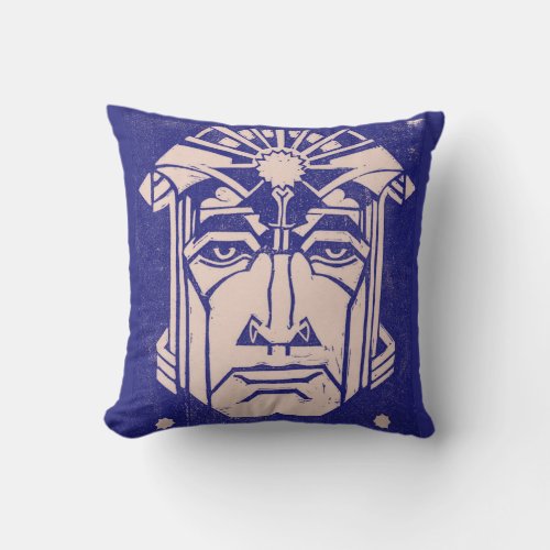 Mars Ares God of War Greek Mythology Blue Throw Pillow