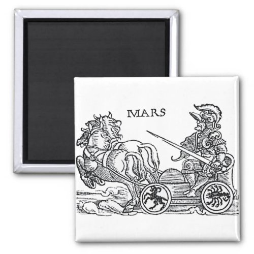 Mars Ares God of War Greek Roman Chariot Cartoon Magnet
