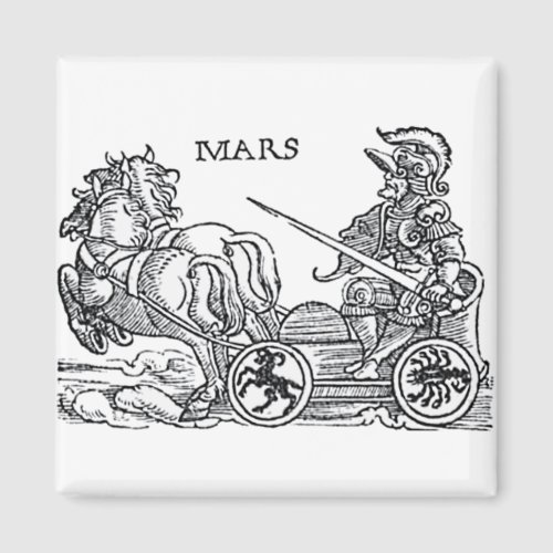 Mars Ares God of War Greek Roman Chariot Cartoon Magnet