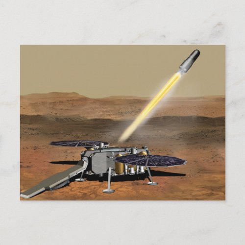 Mars Ascent Vehicle Launched From Mars Postcard