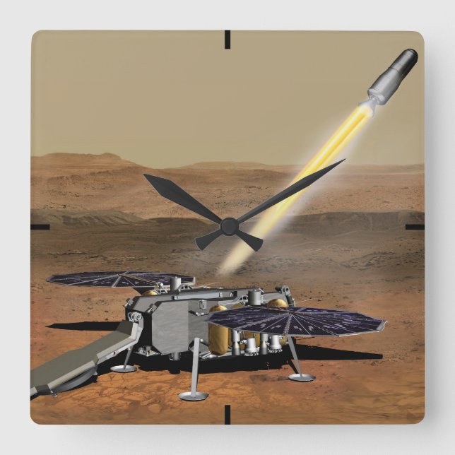 Mars Ascent Vehicle Launched From Mars. Square Wall Clock (Front)
