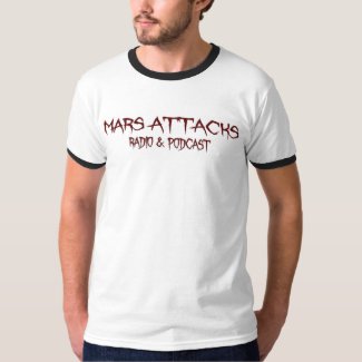 Mars Attacks Podcast - Basic White Ringer T-Shirt