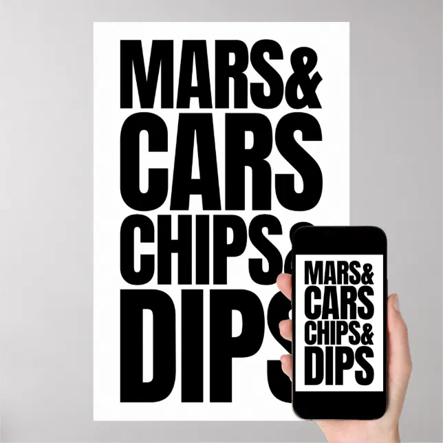 Mars & Cars Chips & Dips Elon Musk's Twitter Bio Poster Zazzle