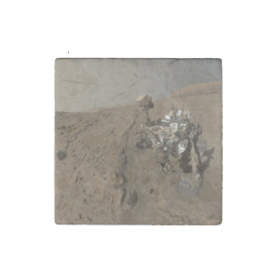 Mars Curiosity Rover Drilling Alien World Stone Magnet