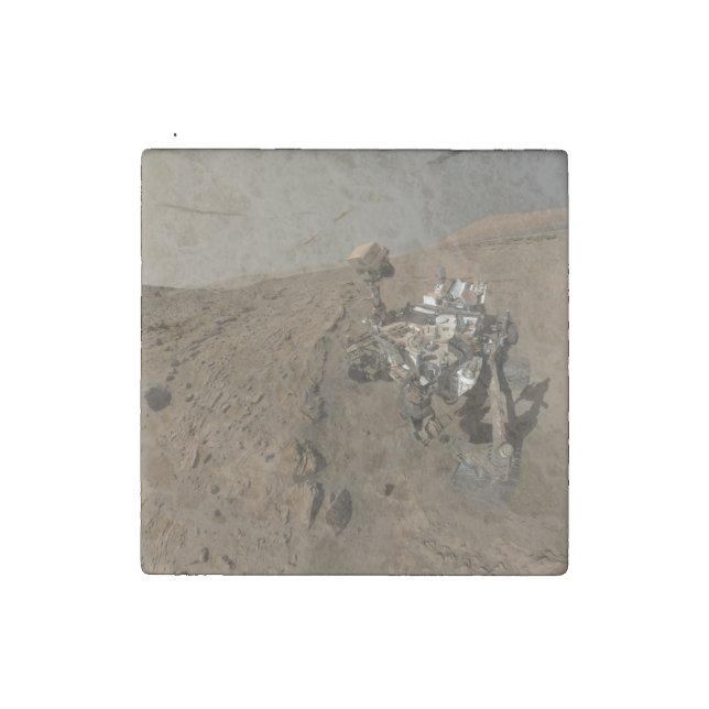 Mars Curiosity Rover Drilling Alien World   Stone Magnet (First Magnet)