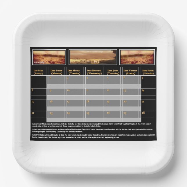 Mars Dust Storm Paper Plates (Front)