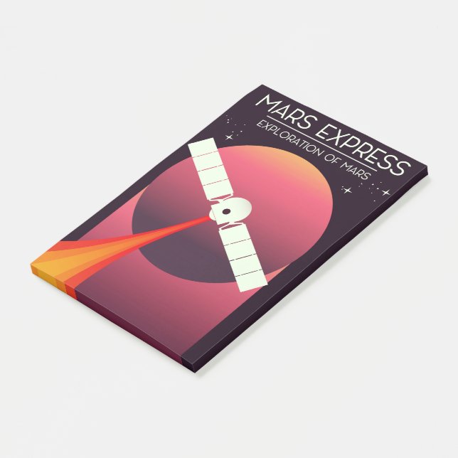 Mars Express - Exploration of Mars Space Art. Post-it Notes (Angled)