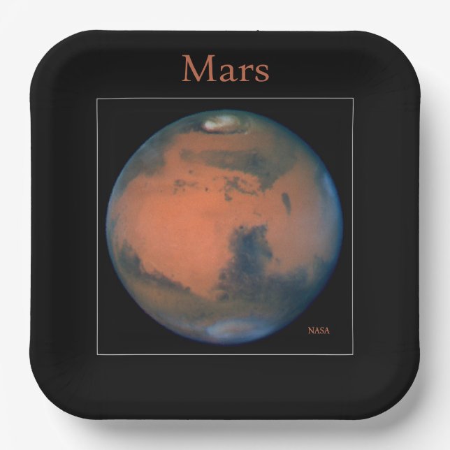 Mars Globe by Hubble and NASA Paper Plates (Front)