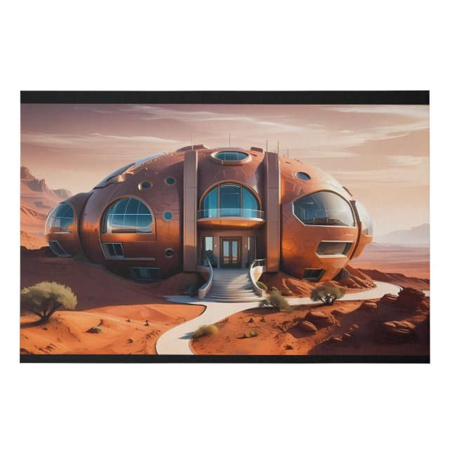 Mars Habitat Alpha – AI Sci-Fi Architecture Faux Canvas Print (Front)