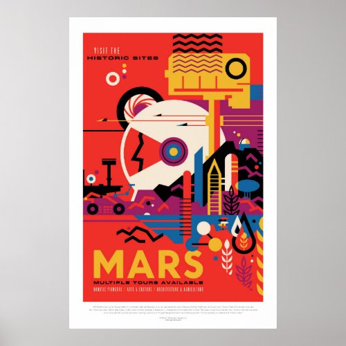 Mars Historic Sight vacation advert space tourism Poster
