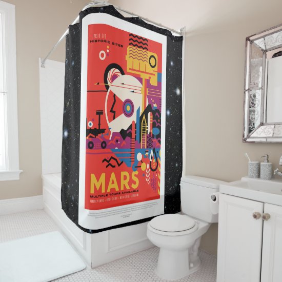 Mars Historic Sights vacation advert Shower Curtain