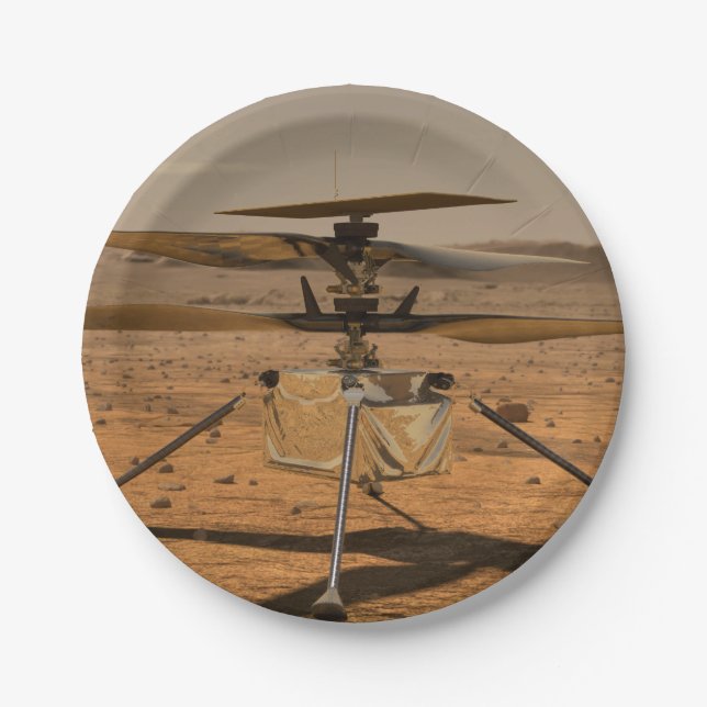 Mars Ingenuity Helicopter Paper Plates (Front)