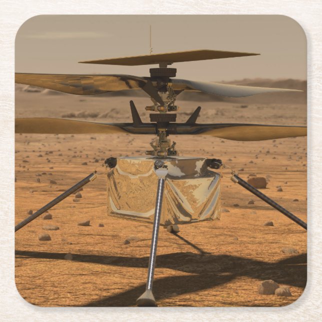 Mars Ingenuity Helicopter Square Paper Coaster (Front)