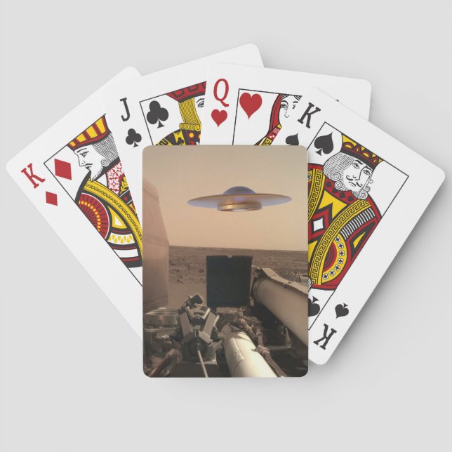 Mars InSight Alien UFO Saucer Encounter Poker Cards (Back)