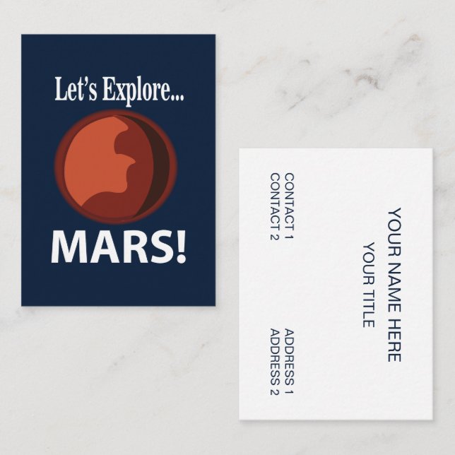 Mars Let's Explore Mars Business Card (Front/Back)