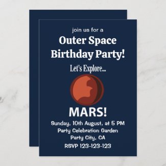 Mars Let's Explore Mars Outer Space Birthday Party