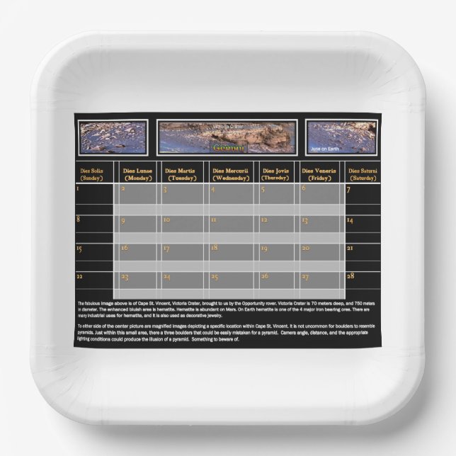 Mar's Minerals Paper Plates (Front)