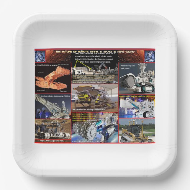 Mars Mining Machines Paper Plates (Front)