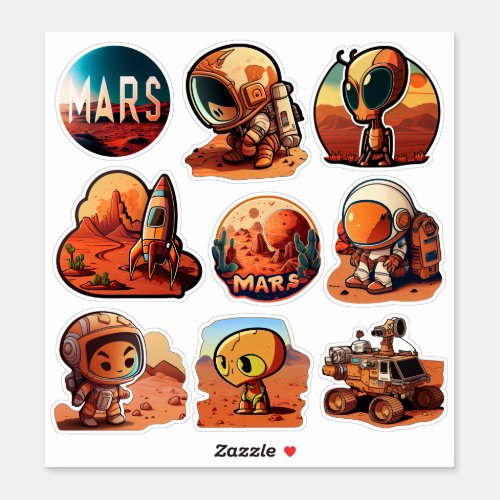Mars Mission  Science  Space Sticker