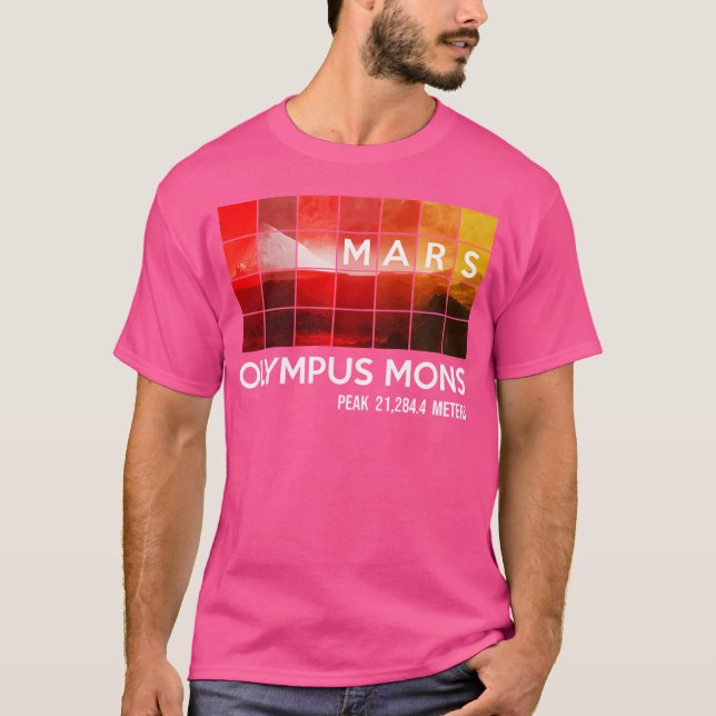 Mars Mission Space Travel Olympus Mons Astronomy T-Shirt (Front)