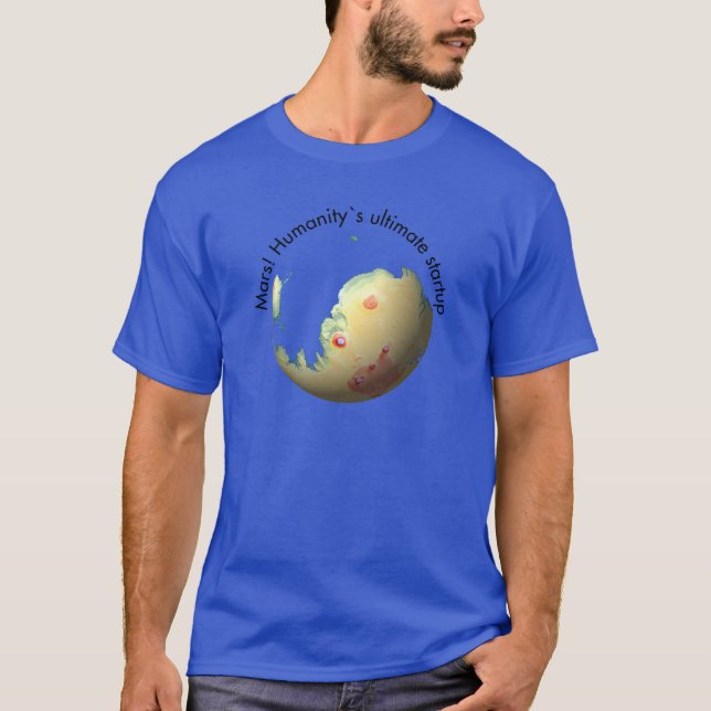 Mars Mola map after terraforming T-Shirt (Front)