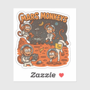 Mars Monkeys funny animal Sticker