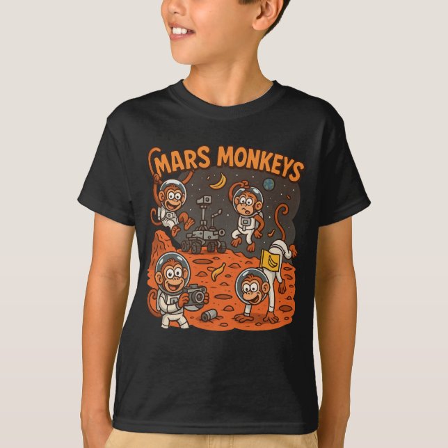 Mars Monkeys funny animal T-Shirt (Front)
