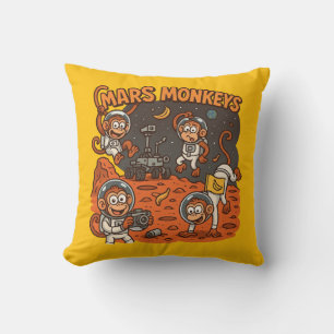 Mars Monkeys funny animal Throw Pillow