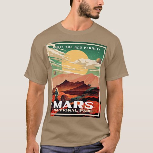 Mars National Park Vintage Retro Park Poster Style T_Shirt