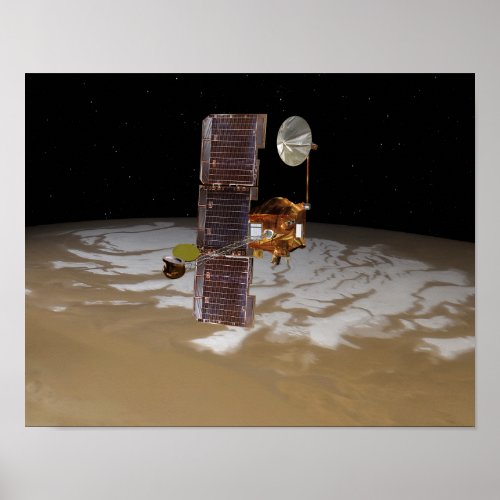 Mars Odyssey spacecraft Poster