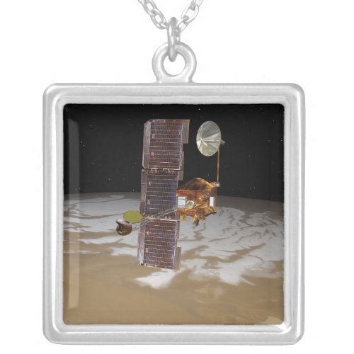 Mars Odyssey spacecraft Silver Plated Necklace