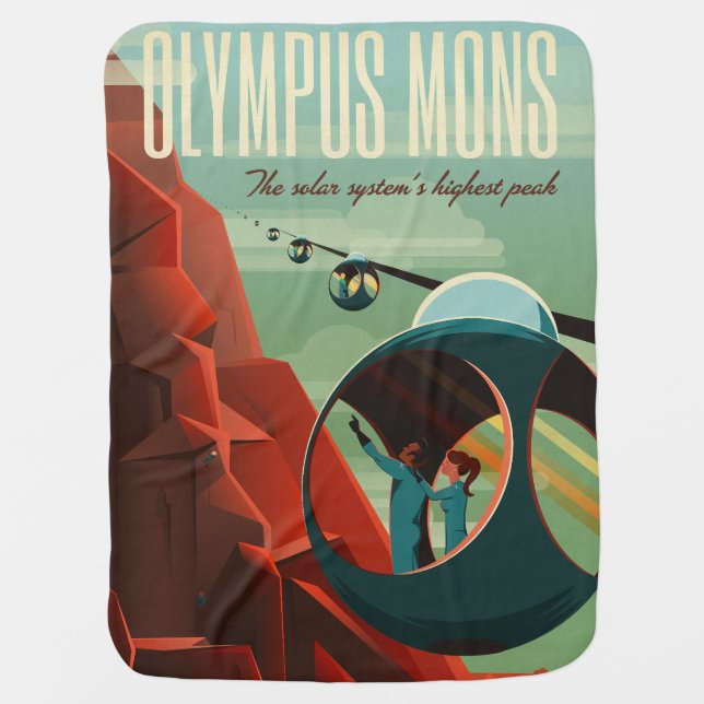Mars Olympus Mons Highest Volcano Solar System Baby Blanket (Front)