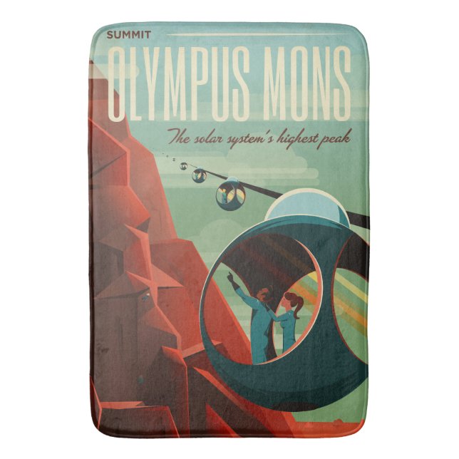 Mars Olympus Mons Highest Volcano Solar System Bath Mat (Front Vertical)