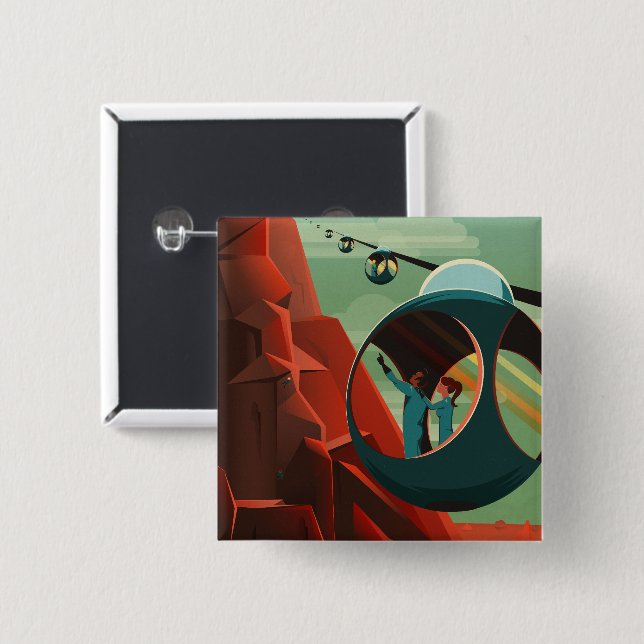 Mars Olympus Mons Highest Volcano Solar System Button (Front & Back)