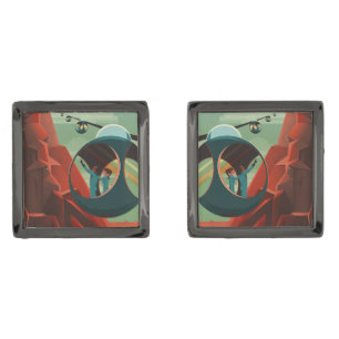Mars Olympus Mons Highest Volcano Solar System Cufflinks
