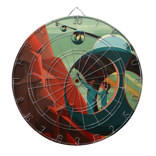Mars Olympus Mons Highest Volcano Solar System Dart Board (Front)
