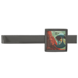 Mars Olympus Mons Highest Volcano Solar System Gunmetal Finish Tie Bar