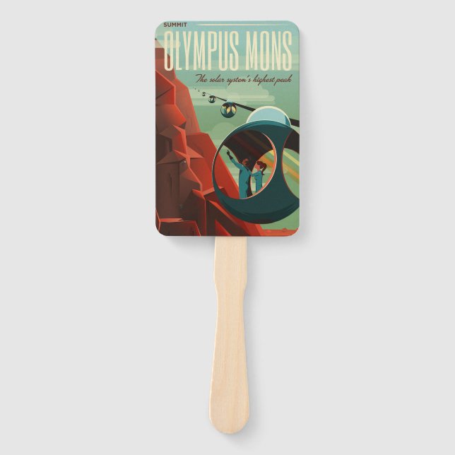 Mars Olympus Mons Highest Volcano Solar System Hand Fan (Front)