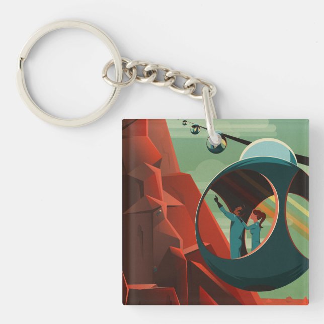 Mars Olympus Mons Highest Volcano Solar System Keychain (Front)