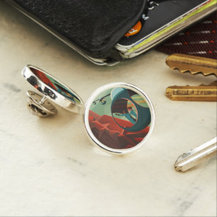 Mars Olympus Mons Highest Volcano Solar System Lapel Pin