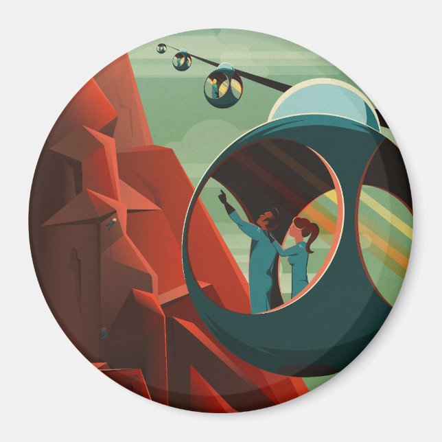 Mars Olympus Mons Highest Volcano Solar System Magnet (Front)