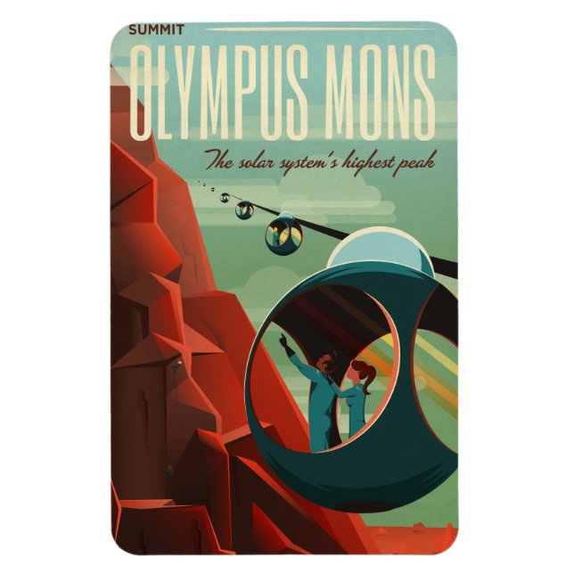 Mars Olympus Mons Highest Volcano Solar System Magnet (Vertical)