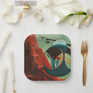 Mars Olympus Mons Highest Volcano Solar System Paper Plates