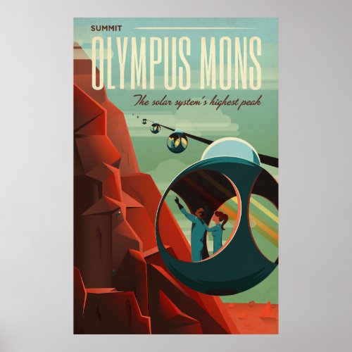 Mars Olympus Mons Highest Volcano Solar System Poster