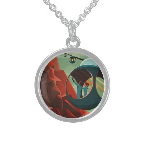 Mars Olympus Mons Highest Volcano Solar System Sterling Silver Necklace