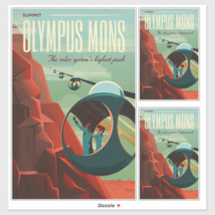 Mars Olympus Mons Highest Volcano Solar System Sticker