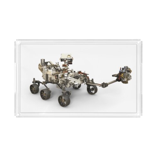 Mars Perseverance Rover On White Background Acrylic Tray